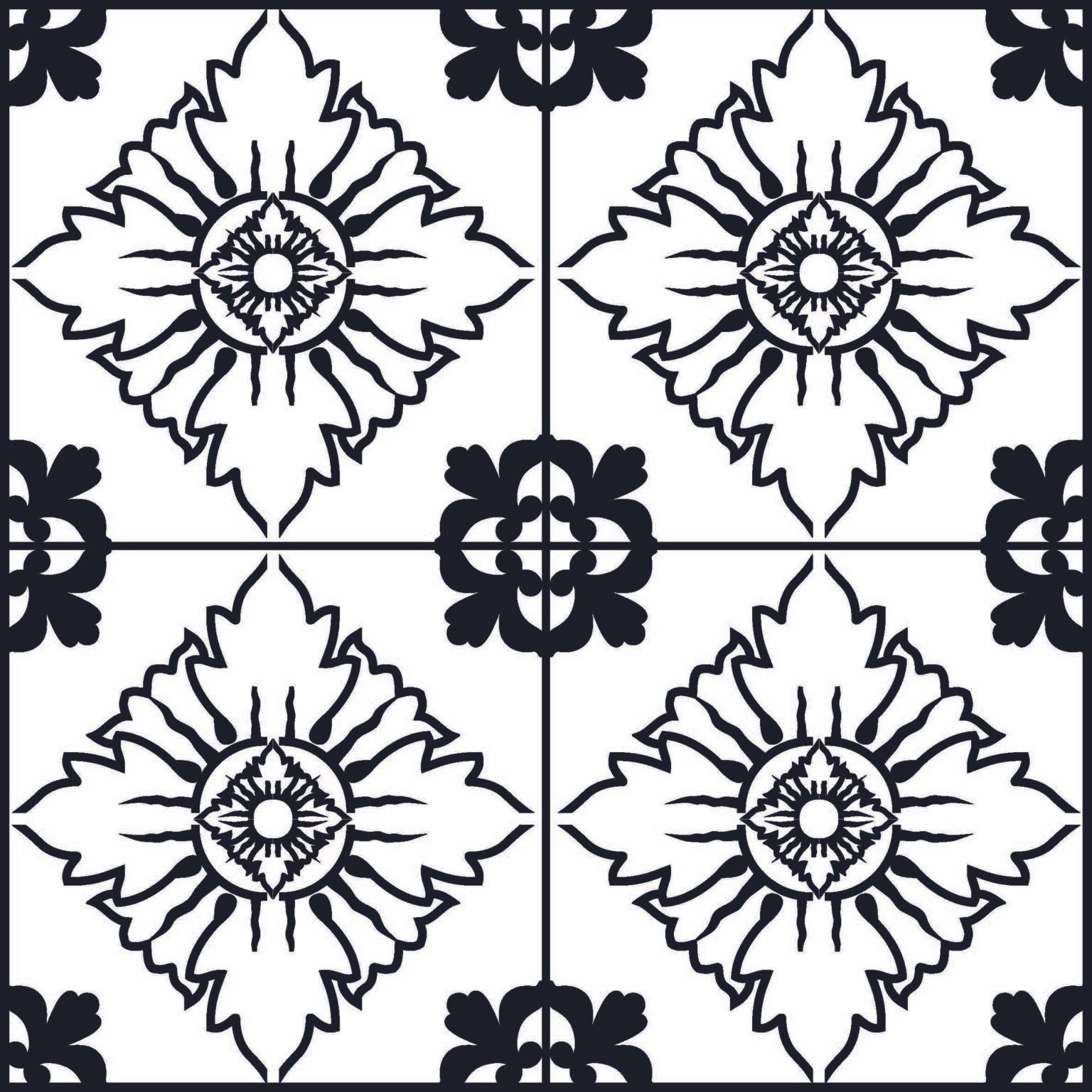 Small Casual Tile Pattern in Black