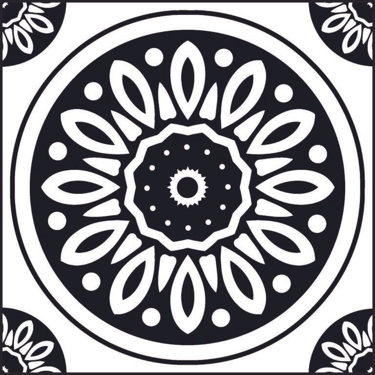 French Style Tile Pattern in Black