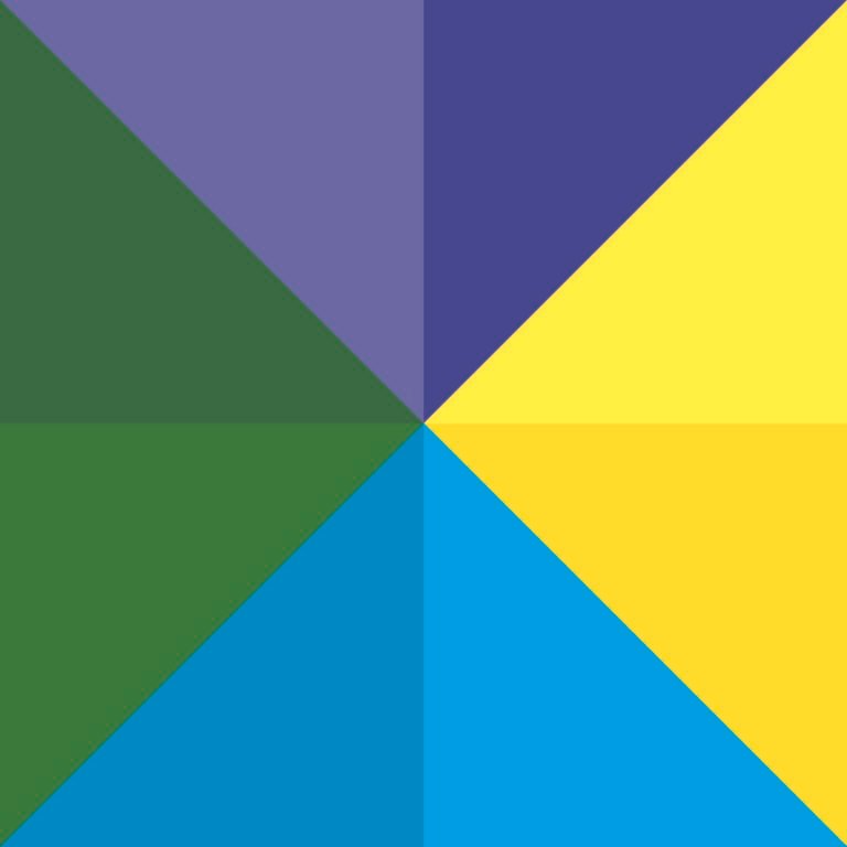 Kids Colour Angles Tile Pattern in Blue Green Violet Yellow